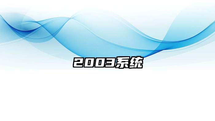 2003系统