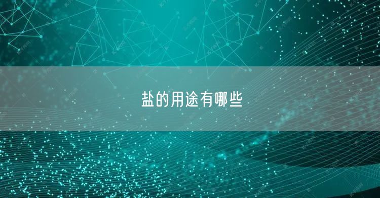 盐的用途有哪些