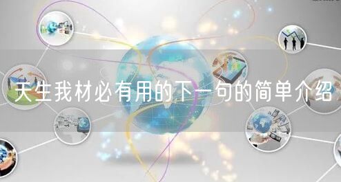 天生我材必有用的下一句的简单介绍