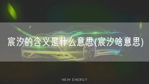 宸汐的含义是什么意思(宸汐啥意思)