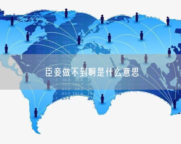 臣妾做不到啊是什么意思