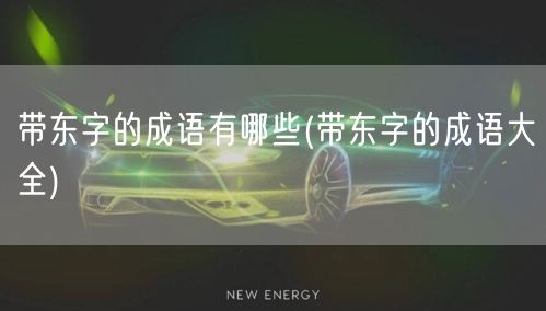 带东字的成语有哪些(带东字的成语大全)