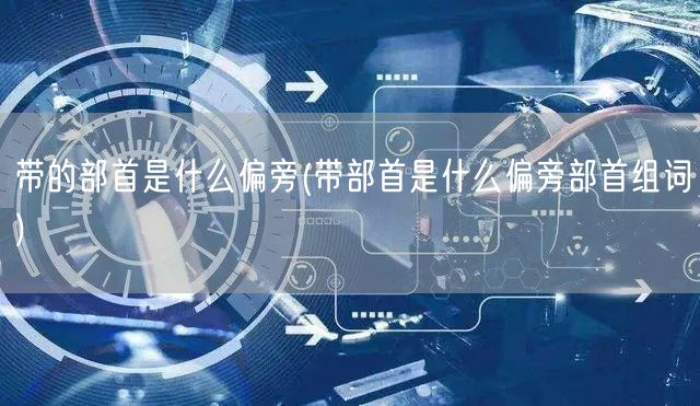 带的部首是什么偏旁(带部首是什么偏旁部首组词)