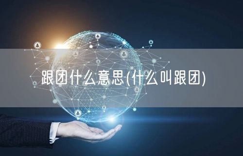 跟团什么意思(什么叫跟团)
