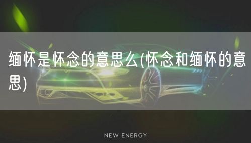 缅怀是怀念的意思么(怀念和缅怀的意思)