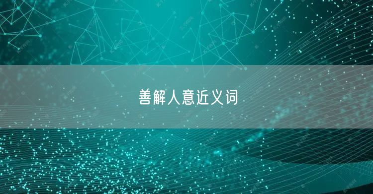 善解人意近义词